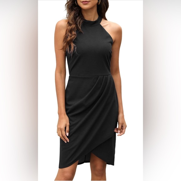 Manydress Dresses & Skirts - 238. MEDIUM NWT Manydress Womens Summer Halter Neck Ruched Dresses Cocktai…